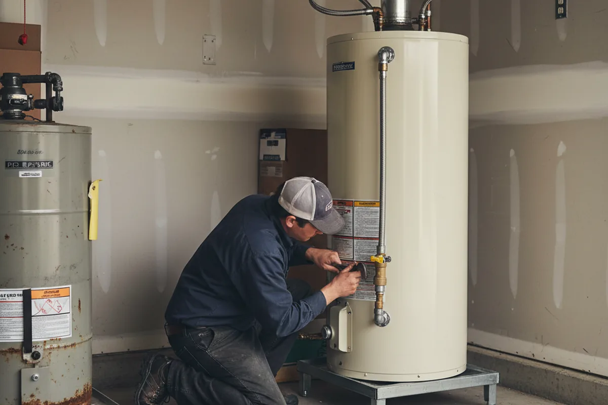 Water heater and shutoff valve replacement in Columbus